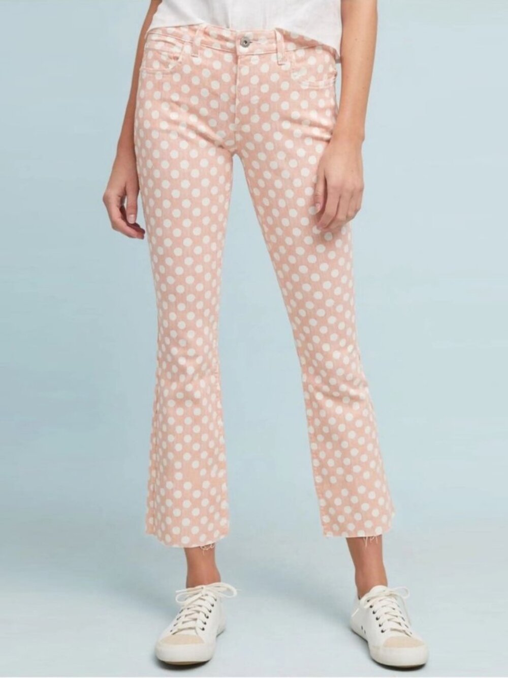 Anthropologie Pilcro High Rise Cropped Bootcut Polka Dot Jeans 30